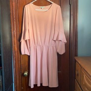 H by Halston Ruffle Sleeve Knit Dress